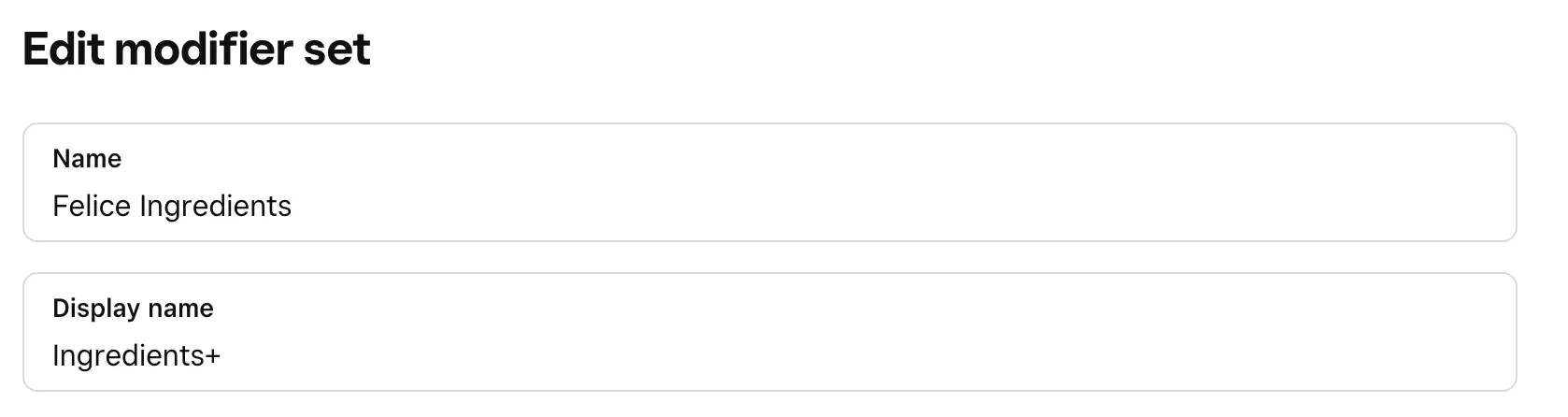 Ingredients+ example