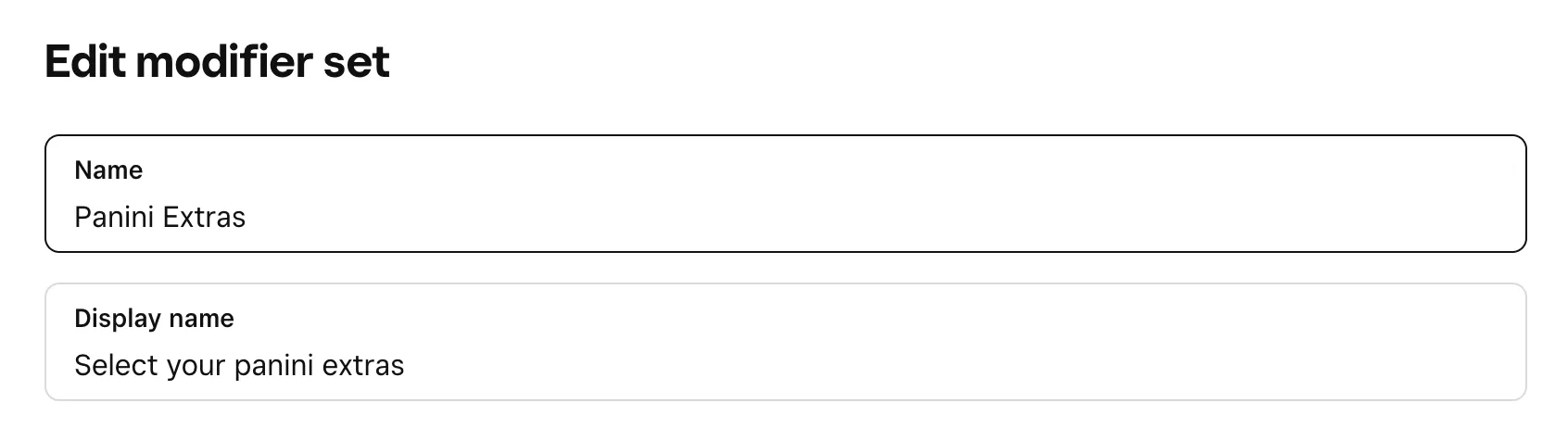 Modifier naming example